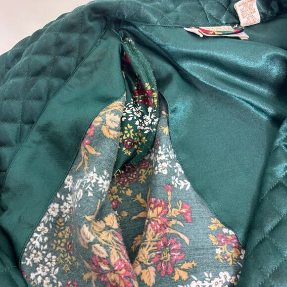 Victorias Secret Vintage Gold Label Long Belted Floral Robe Quilted Collar M/L - Picture 5 of 10